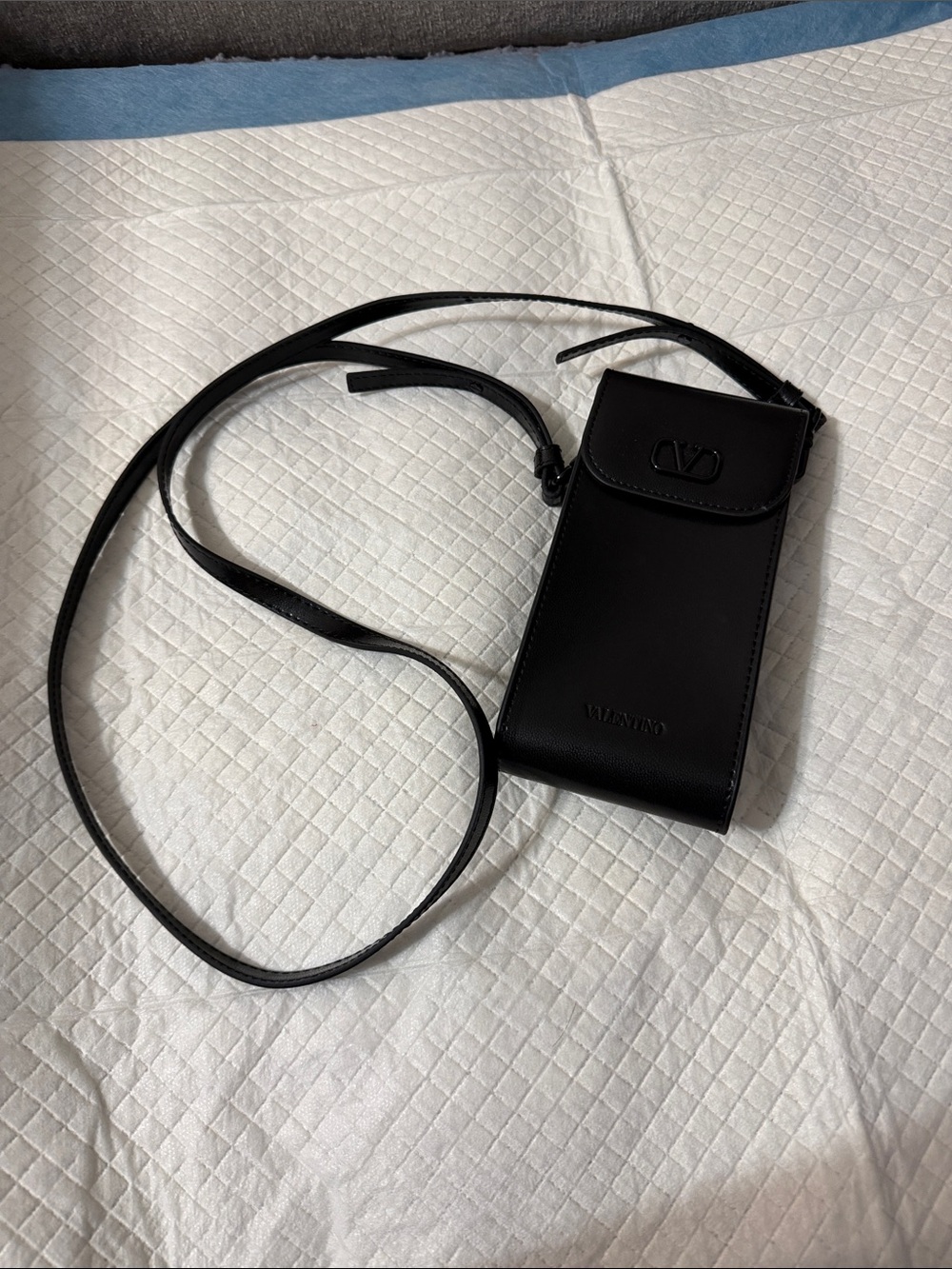 Valentino Black Leather Crossbody Pouch